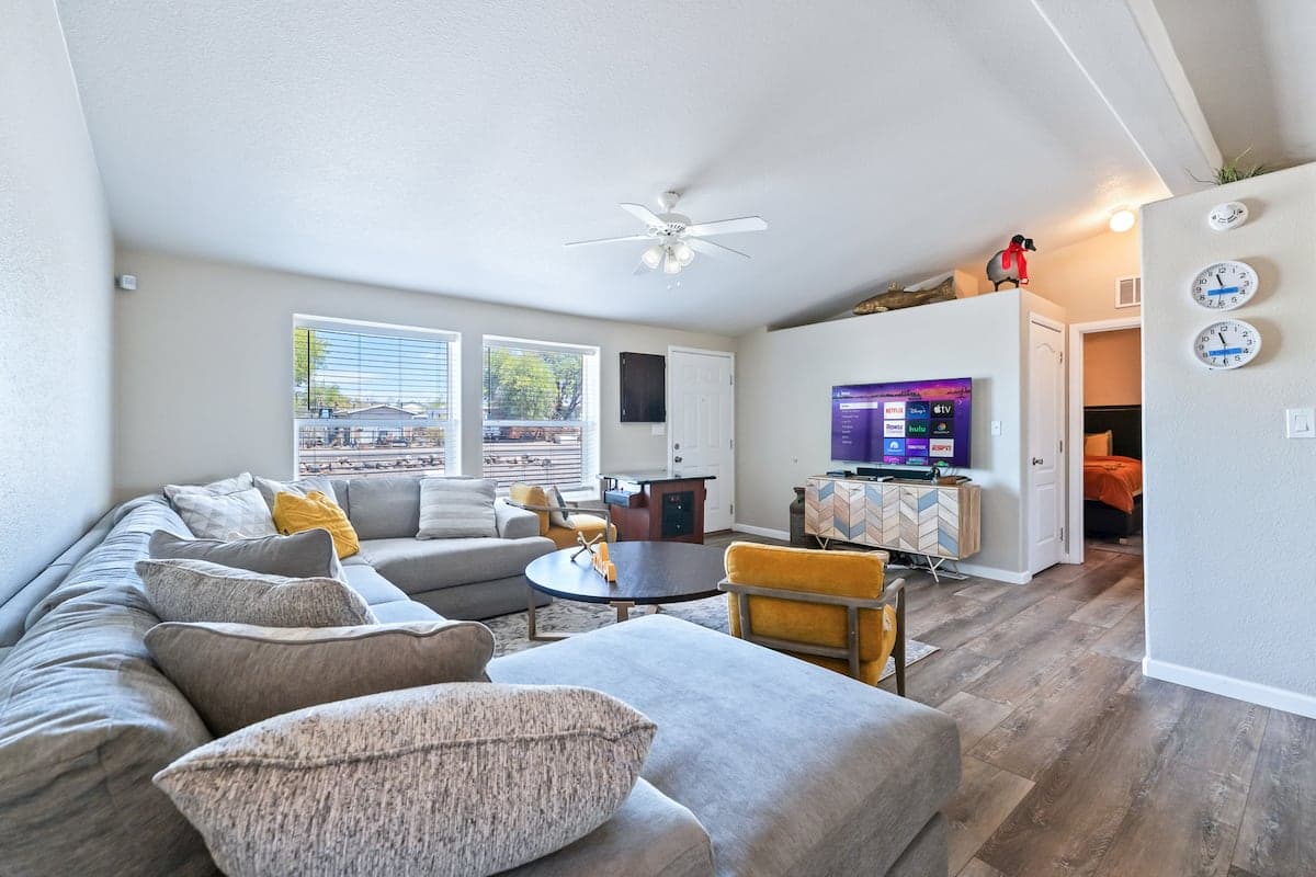 Living room with sofas and coffee table